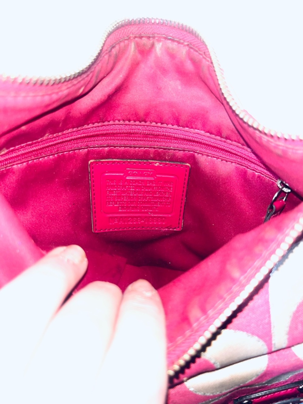 Coach Hot Pink Signature Crossbody Wristlet